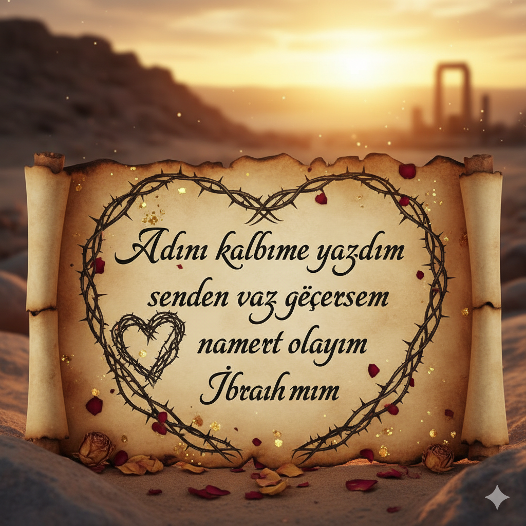 Adını Kalbime Yazım Senden Vaz Geçersem Namert Olayım İbrahimim